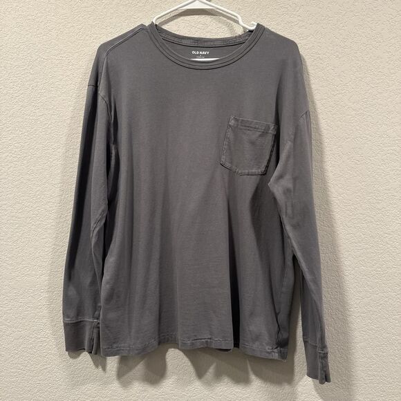 Men's grey long sleeve pocket tee Size S - Picture 2 of 6